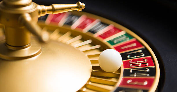 casino roulette wheel with the ball on number 36